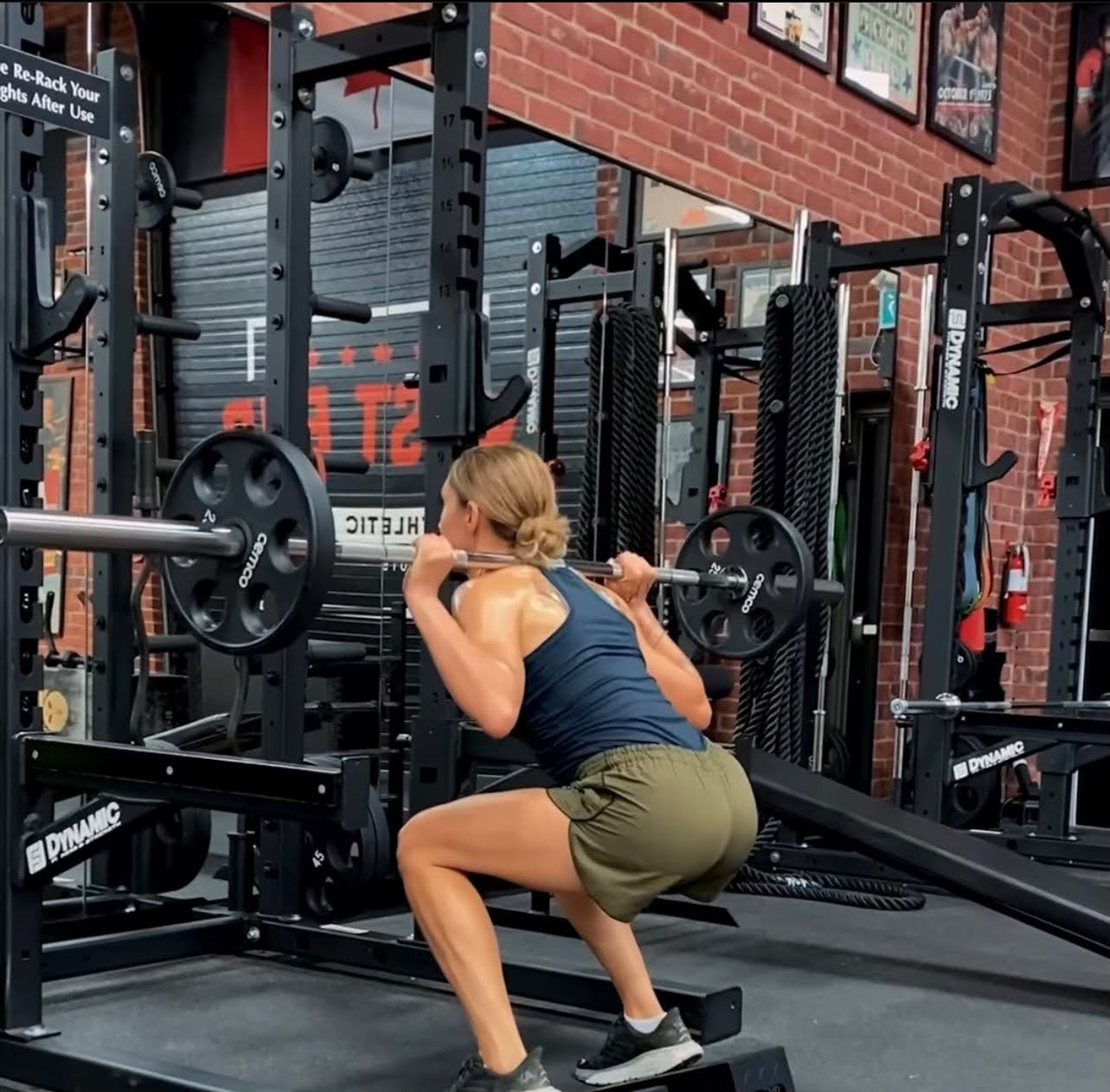 An athlete weight training at West End AC, part of the sports cross-training program to increase strength and conditioning.